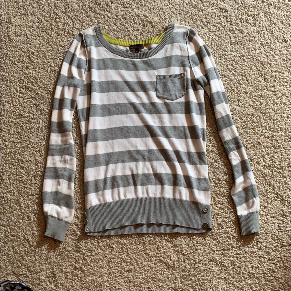 Grey and white sweater